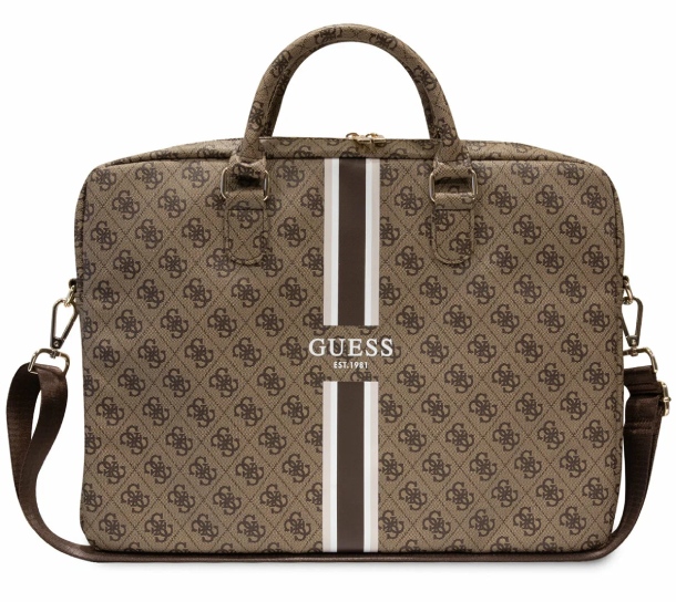 Чехол Guess для MacBook 16" Sleeve 4G Stripes, коричневый