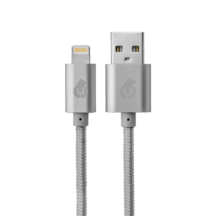 Кабель Ubear USB-A – Lightning, (Nelon+Aluminum), 1м, серый