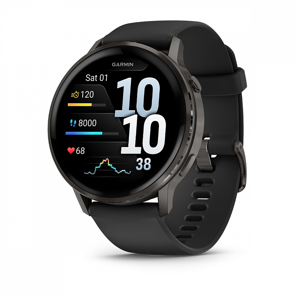 Умные часы Garmin Venu 4 45mm Black with Black Silicone
