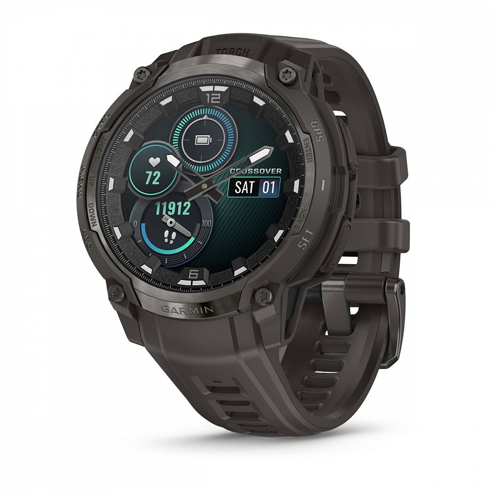 Умные часы Garmin Instinct Crossover Amoled Charcoal with Charcoal SIlicone