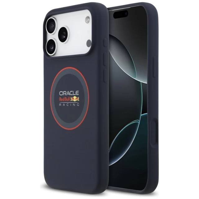 Чехол Red Bull для iPhone 17 Pro Liquid Silicone with Ring Hard Navy/Red (MagSafe)