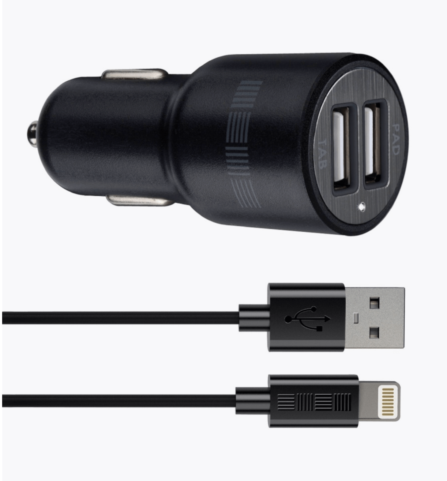 Автомобильное зарядное устройство Deppa Ultra 2 USB-A + кабель Lightning, 10W, черный