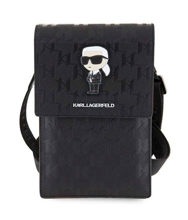 Lagerfeld для смартфонов сумка Wallet Phone Pouch Saffiano Monogram NFT Karl Ikonik Black