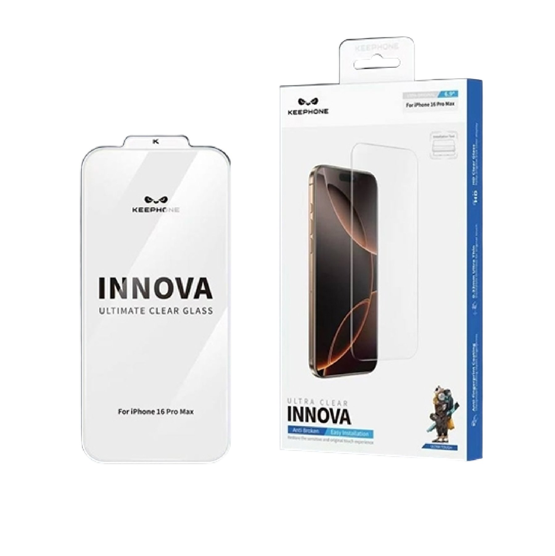 Защитное стекло KeePhone Innova Ultra Clear HD Glass для iPhone 16 Pro Max Защитное стекло KeePhone Innova Ultra Clear HD Glass для iPhone 16 Pro Max
