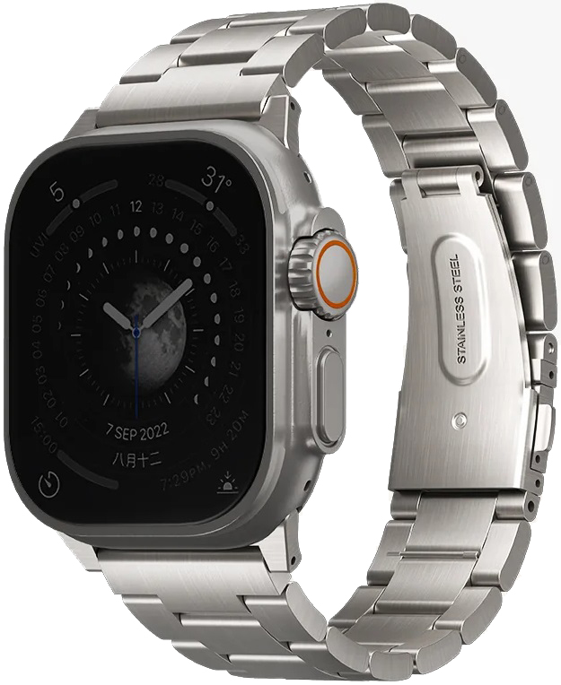 Ремешок стальной Uniq OSTA для Apple Watch 49/45/44/42, цвет титан (TITANIUM)