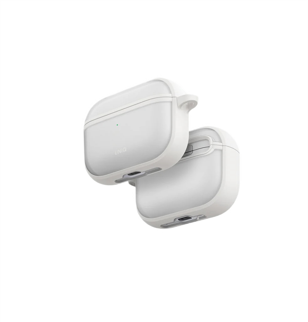 Чехол Uniq для Airpods Pro 3 Veren Shockproof with carabin Chalk Frost