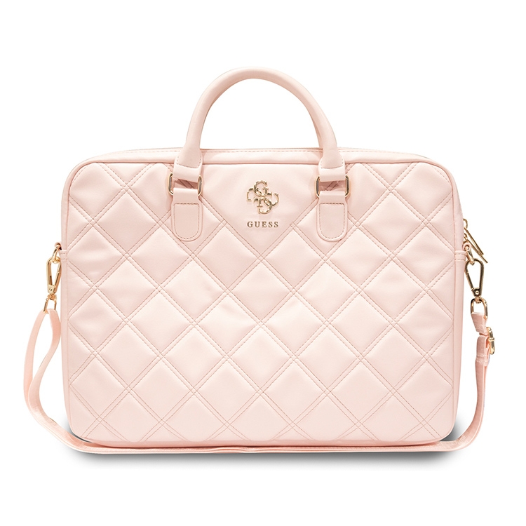Сумка Guess для ноутбуков 15"/16" Quilted Bag 4G metal logo with Zipper Pink