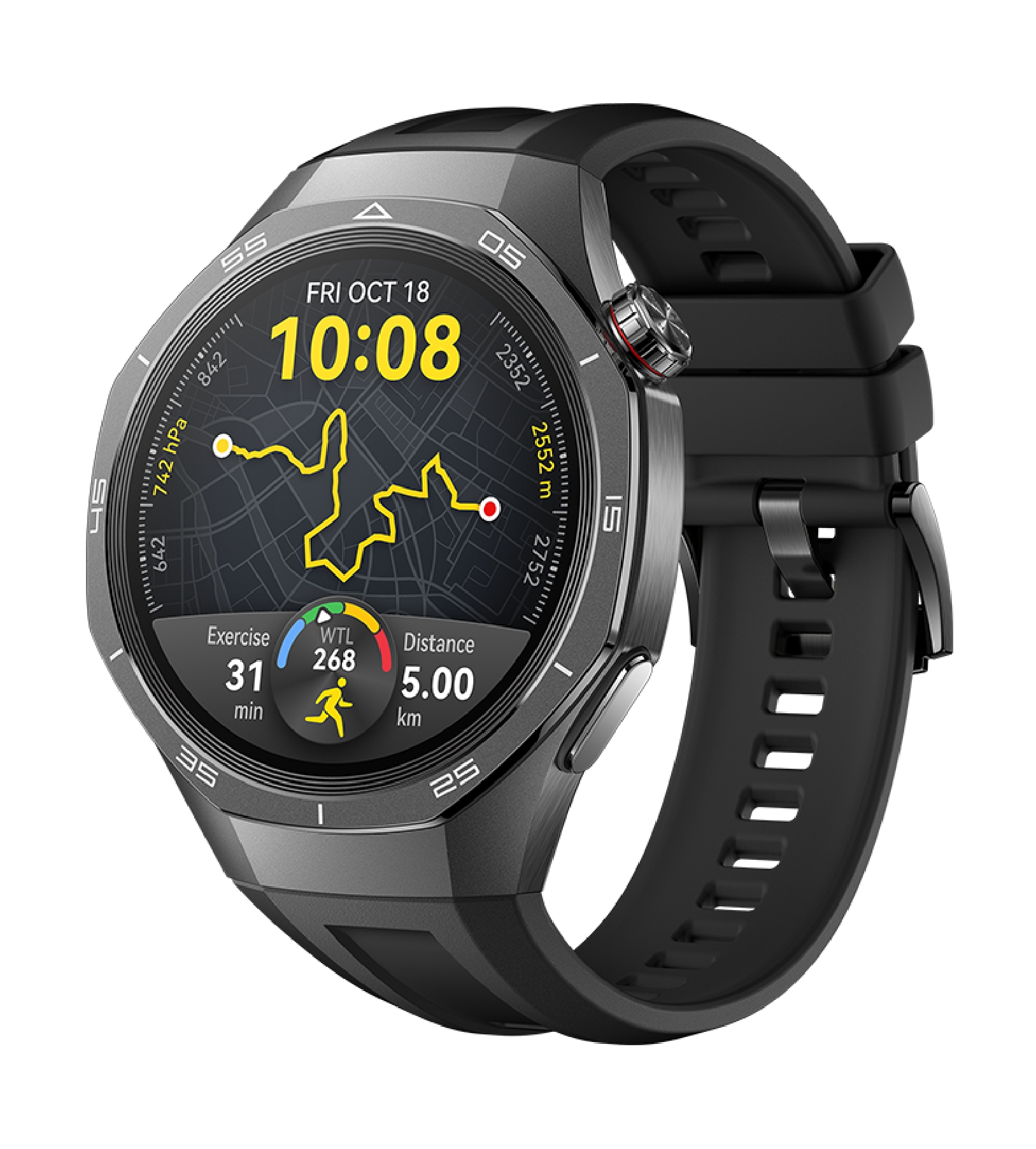 Умные часы HUAWEI WATCH GT 5 Pro, Черный ремешок из фторэластомера 46 мм