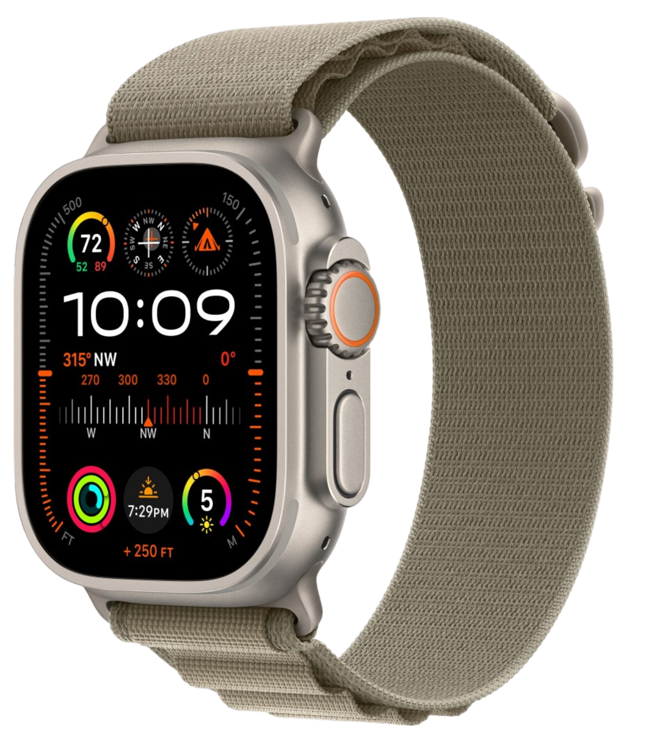 Apple Watch Ultra 2 GPS, 49 мм, L корпус из титана, ремешок Alpine оливкового цвета (MX4H3)