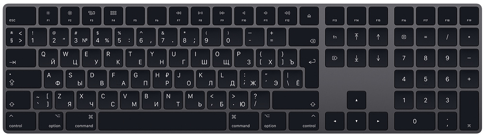 Клавиатура Apple Magic Keyboard с цифровой панелью, «серый космос»