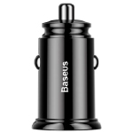 Автомобильное зарядное устройство Baseus 2 USB-A + Lightning, 30W, черный