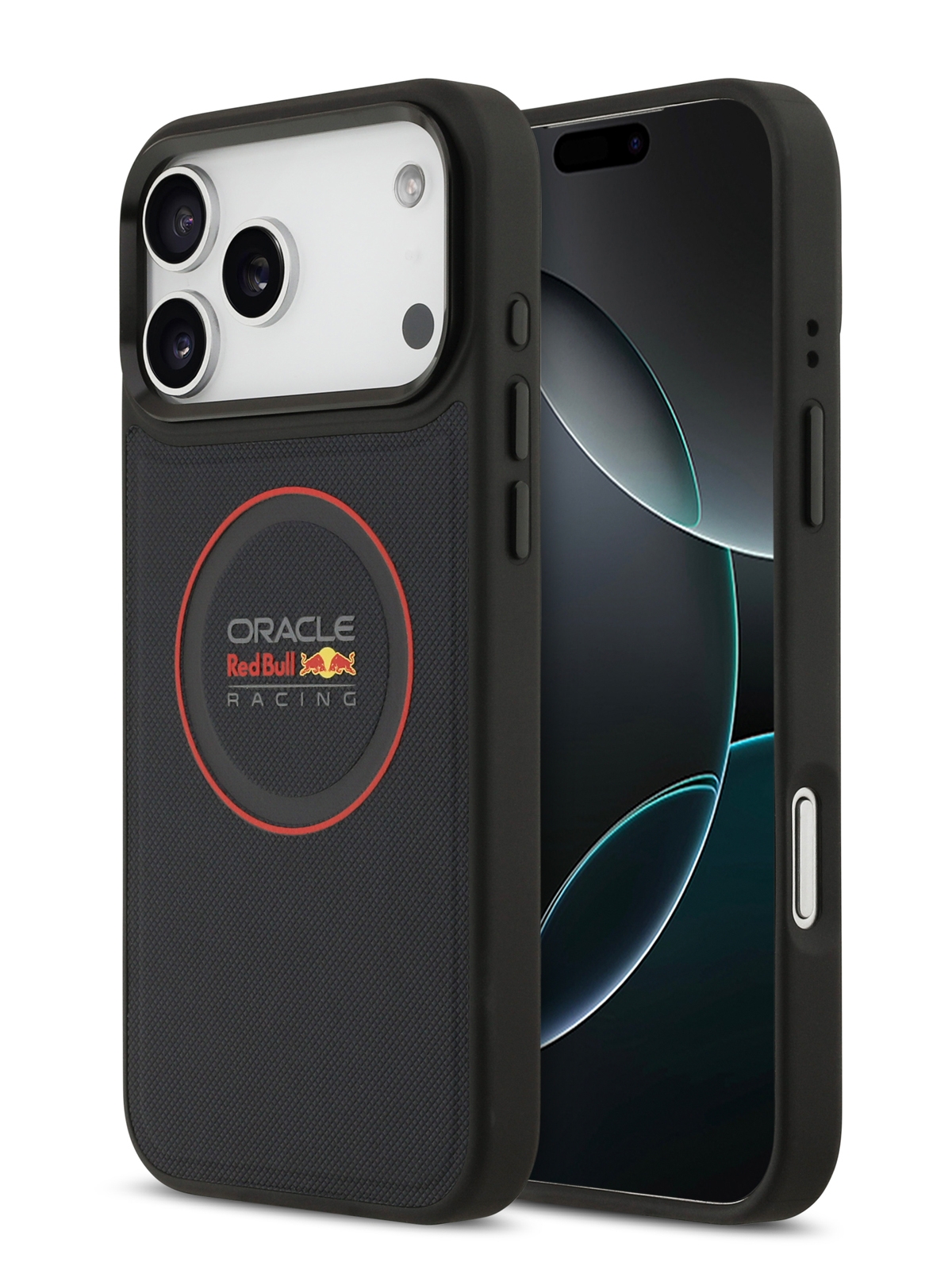 Чехол Red Bull для iPhone 17 Pro Max PU Meshed with Ring and Metal camera Hard Navy/Red (MagSafe)