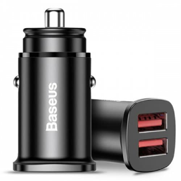 Автомобильное зарядное устройство Baseus 2 USB-A, 30W, черный