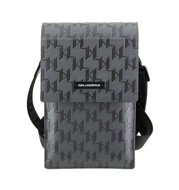 Lagerfeld для смартфонов сумка Wallet Phone Pouch Saffiano Monogram Silver