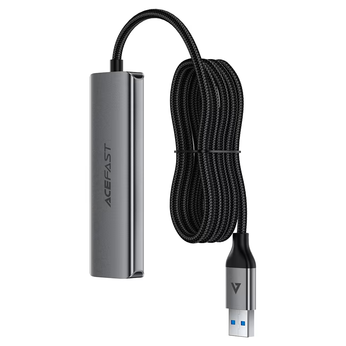 Адаптер ACEFAST J17 USB-A 4-in-1 HUB, metal gray