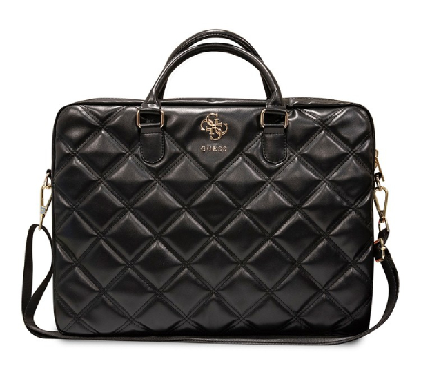 Guess для ноутбуков 15"/16" сумка Quilted Bag 4G metal logo with Zipper Black