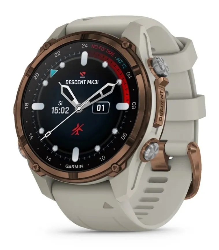 Умные часы Garmin Descent 43mm, SKF12 Titanium Bronze Bezel, PVD, Gray Silicone Band, Dive Computer
