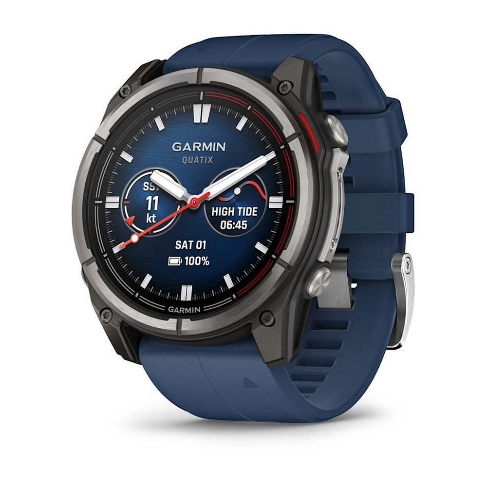 Умные часы Garmin Quatix 8 51mm AMOLED Sapphire, Titanium Blue Silicone Strap