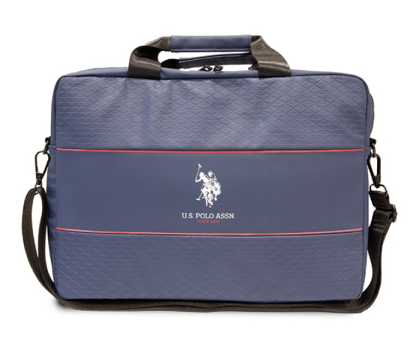 Cумка U.S. Polo для Macbook Air 15" Computer Bag Textured pattern Double Horse logo Navy
