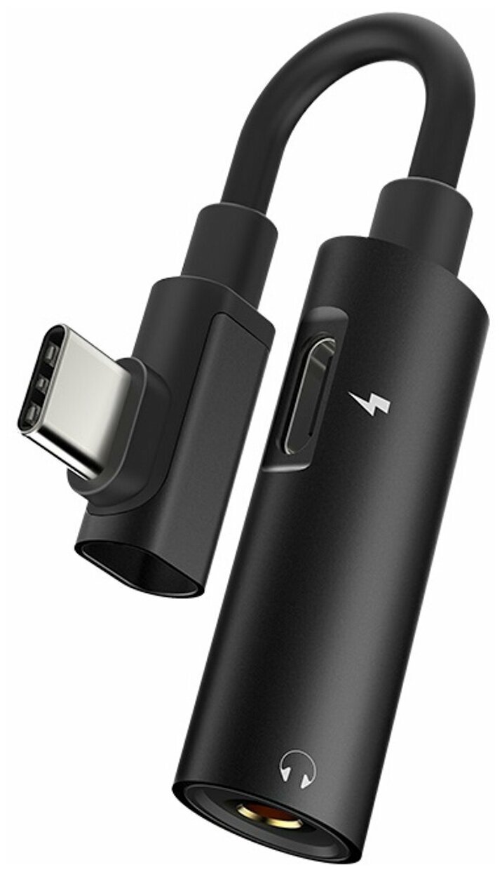 Адаптер-переходник Hoco LS19 2in1 Type-C - Jack 3.5 / Type-C Black