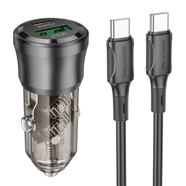 Автомобильное зарядное устройство Borofone BZ25 38W Type-C - Lightning Black