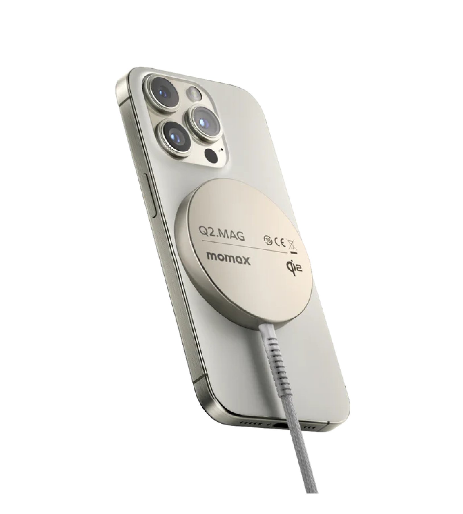 Беспроводное зарядное устройство Momax UD32L Qi2 Magnetic Wireless Charger Titanium