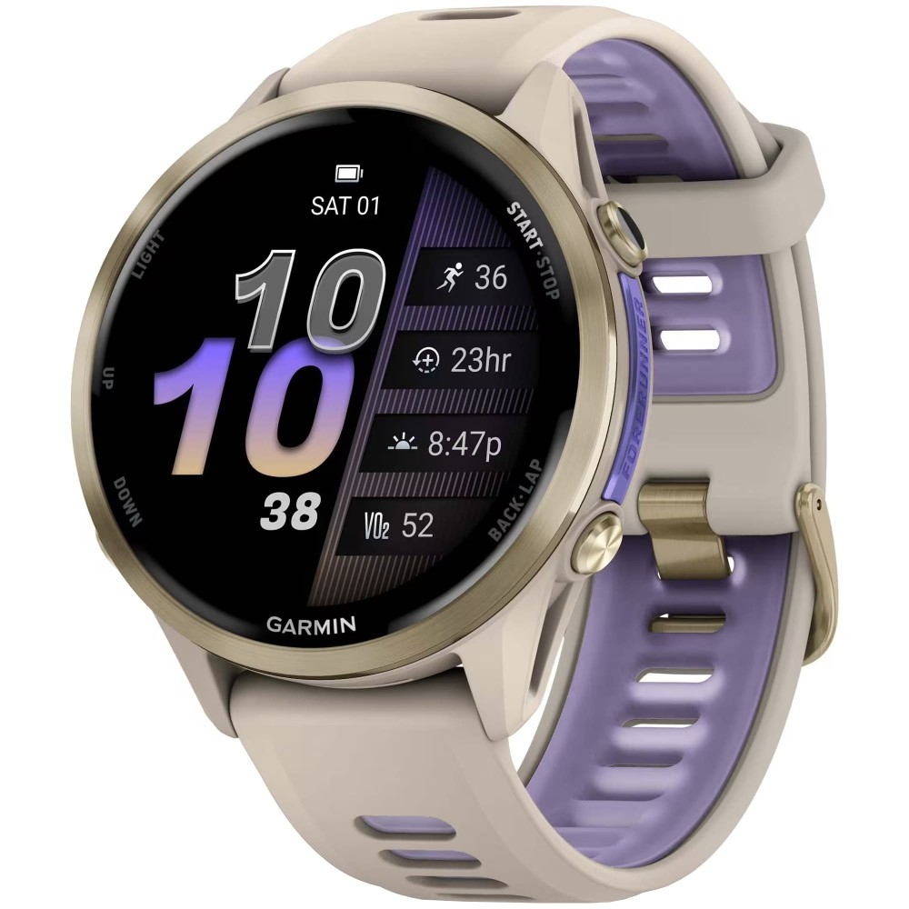 Умные часы Garmin Forerunner 970 French Gray Soft Gold Titanium French Gray/Translucent Indigo
