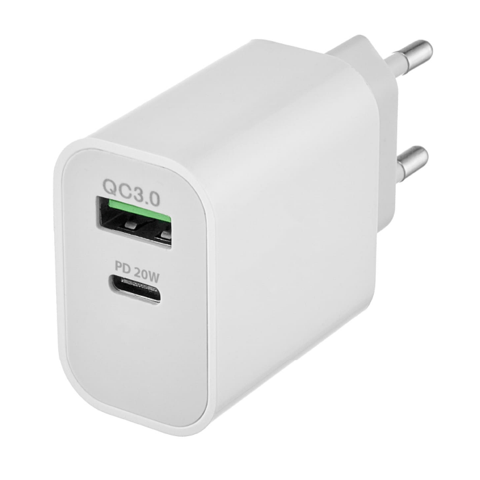 Сетевое зарядное устройство Rocket Space Pro USB-A/USB-C, 20W, белый