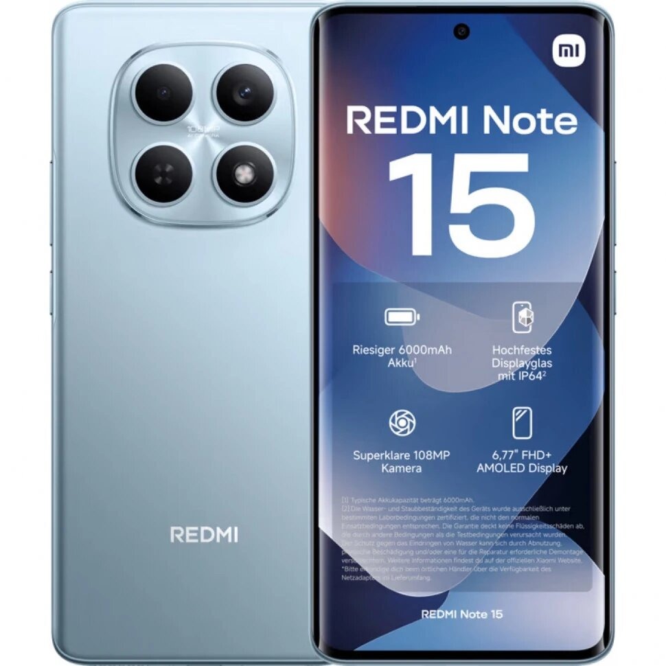 Смартфон Xiaomi Redmi Note 15 8/256Gb Glacier Blue EU