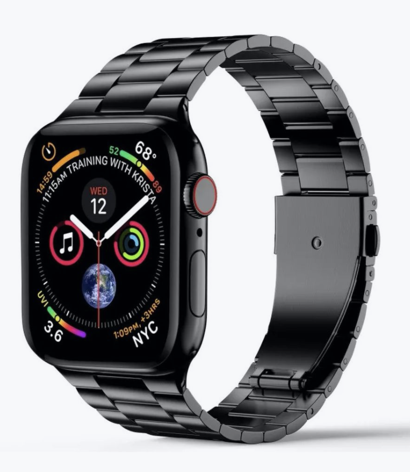 Ремешок Greatcase Metal Link для Apple Watch (42/44/45/49MM.) Black