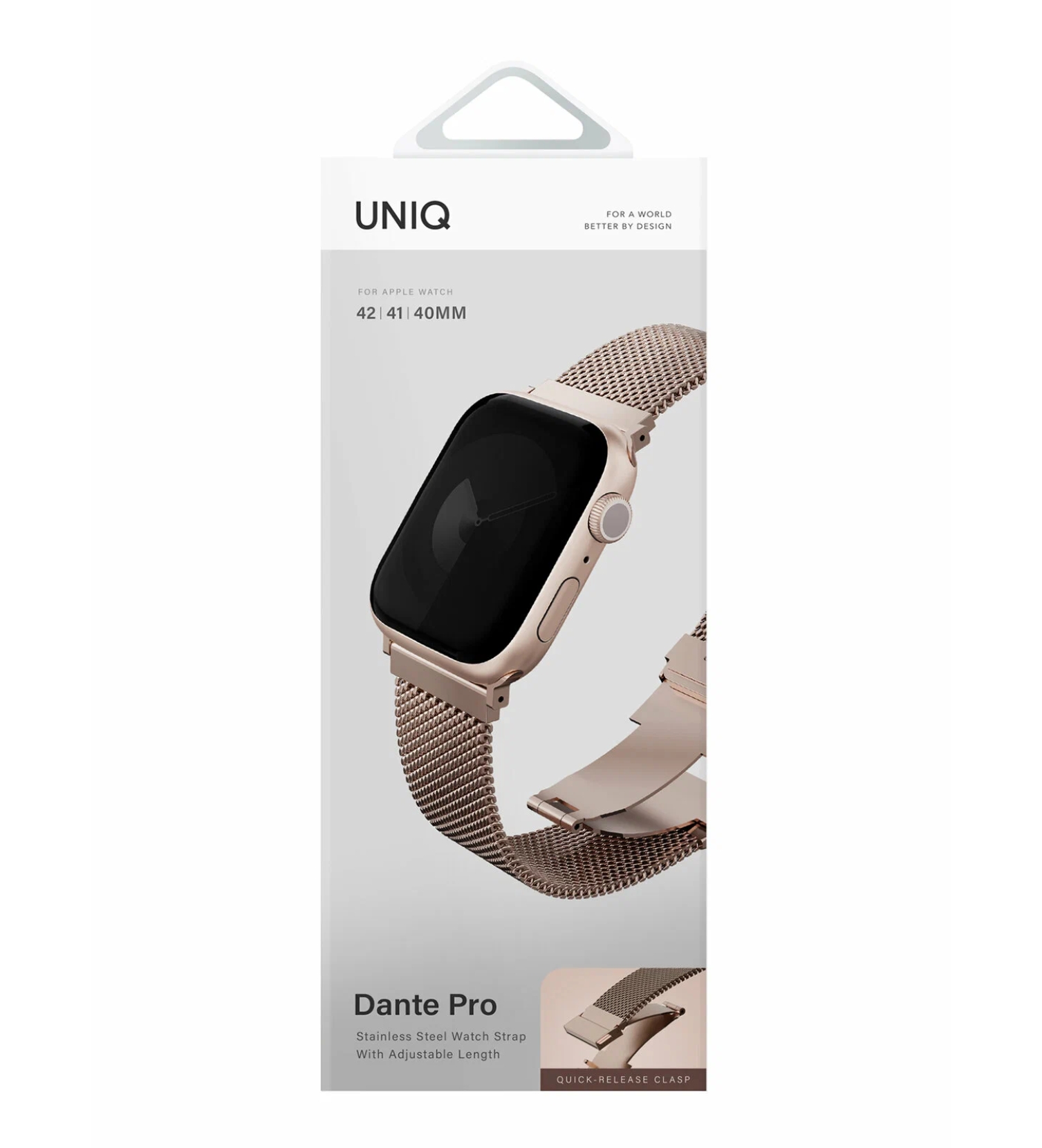 Ремешок Uniq Dante PRO Strap Mesh Steel Metallic Rose для Apple Watch 42/41/40 mm