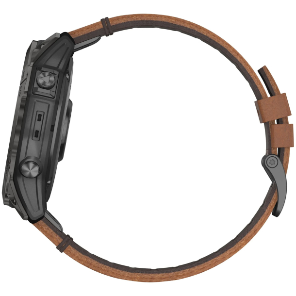 Умные часы Garmin Epix Pro Gen 2 Sapphire Carbon Gray 51mm Сhestnut Leather Band