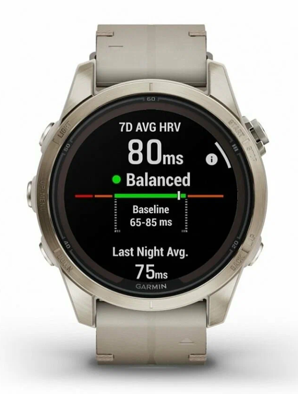 Умные часы Garmin Fenix 7S Pro Sapphire Solar Soft Gold Leather Band