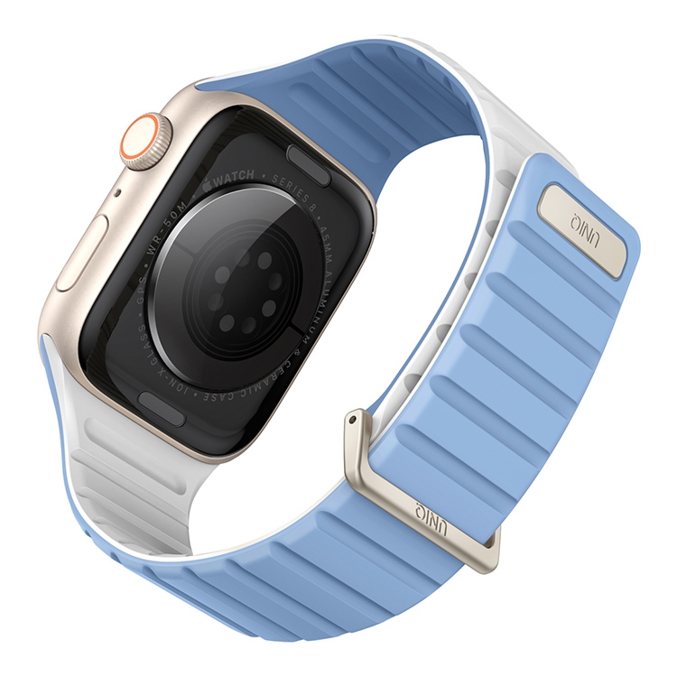 Ремешок Uniq для Apple Watch 42/41/40 mm Revix EVO reversible Magnetic Powder Blue/White