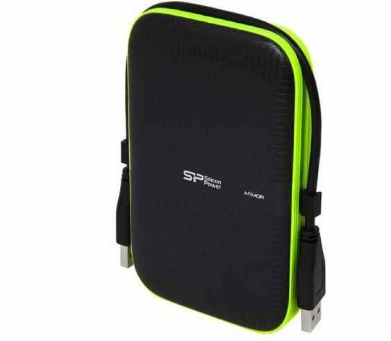Внешний HDD Siliсon Power 2TB A60 антиудар (122 см) USB 3.0, чёрный, 2.5"