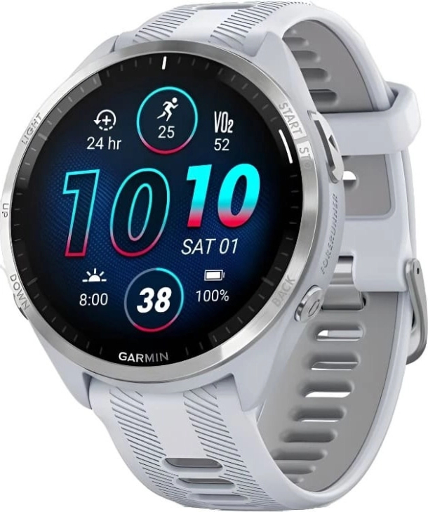 Умные часы Garmin Forerunner 965 White, Titanium Bezel, White Band