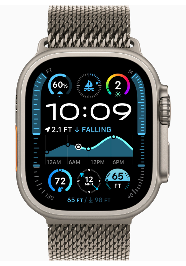 Apple Watch Ultra 2 (2024) GPS, 49 мм, корпус из бежевого титана, ремешок Milanese бежевого цвета (MX5R3) M