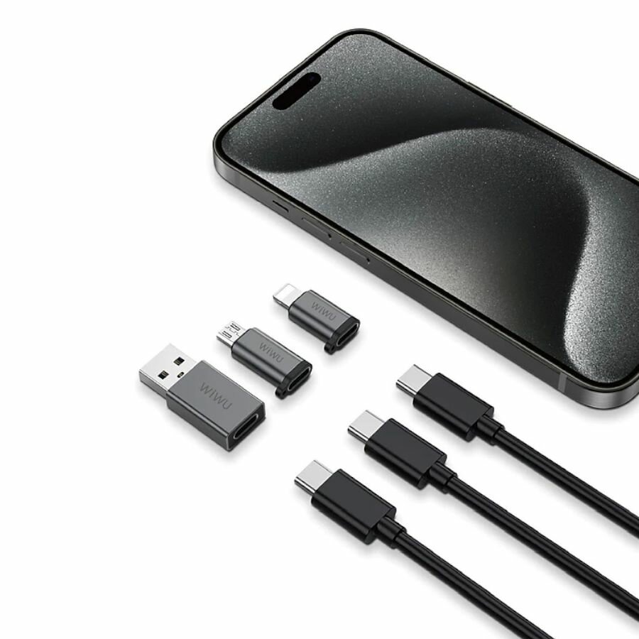 Адаптер-переходники WiWU С031 3 in 1 USB-C-UCB-A, USB-C-MicroUSB, USB-C-Lightning