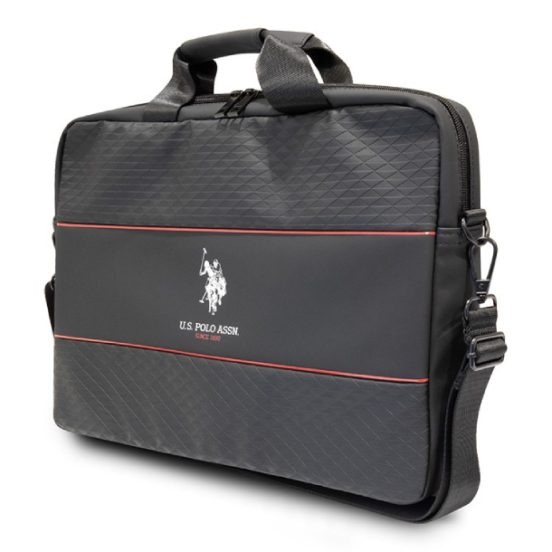 Cумка U.S. Polo для Macbook Air 15" Computer Bag Textured pattern Double Horse logo Black