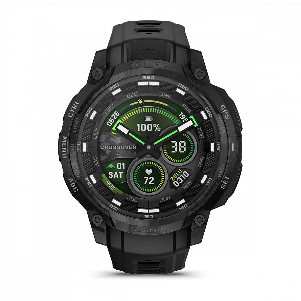 Умные часы Garmin Instinct Crossover Amoled Tactical Black with Black SIlicone HK