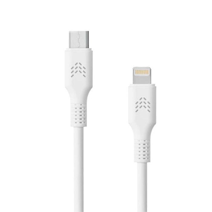 Сетевое зарядное устройство Rocket Space Combo USB-C + кабель Lightning, белый, 20W