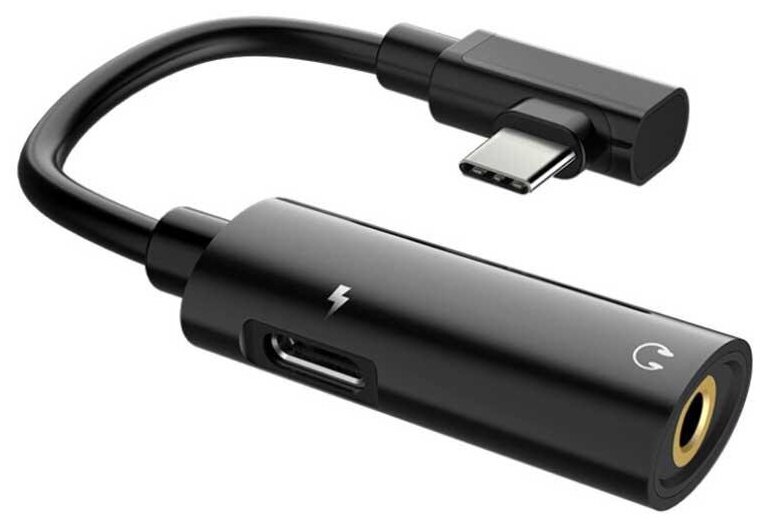 Адаптер-переходник Hoco LS19 2in1 Type-C - Jack 3.5 / Type-C Black