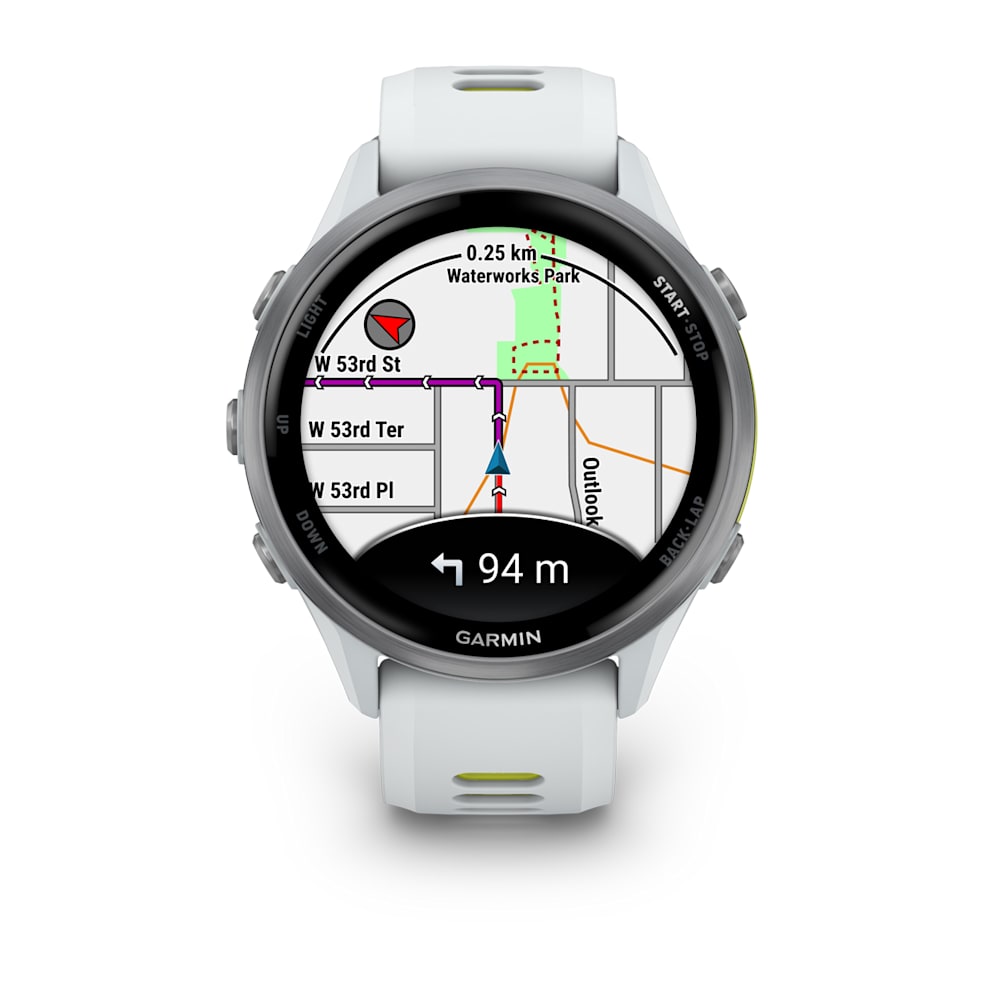 Умные часы Garmin Forerunner 970 Whitestone Titanium Whitestone/Translucent Amp Yellow Silicone