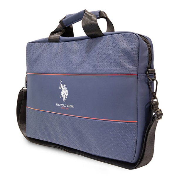 Cумка U.S. Polo для Macbook Air 15" Computer Bag Textured pattern Double Horse logo Navy