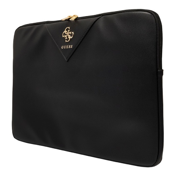 Чехол Guess для MacBook 16" Sleeve PU Grained leather 4G metal logo with Zipper, чёрный