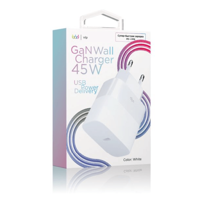 Сетевое зарядное устройство «vlp» USB-C, GaN, 45W, белый