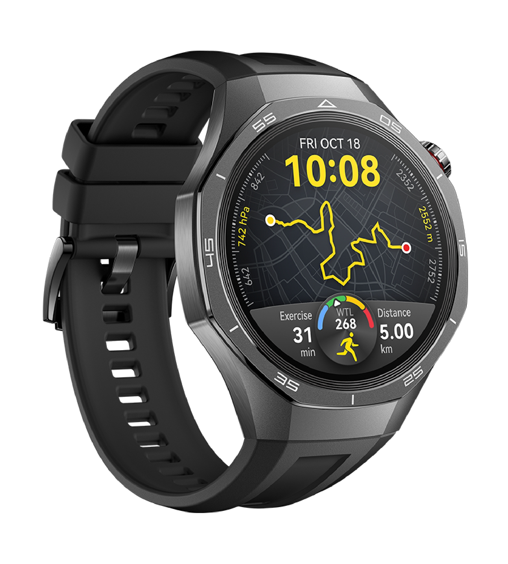 Умные часы HUAWEI WATCH GT 5 Pro, Черный ремешок из фторэластомера 46 мм