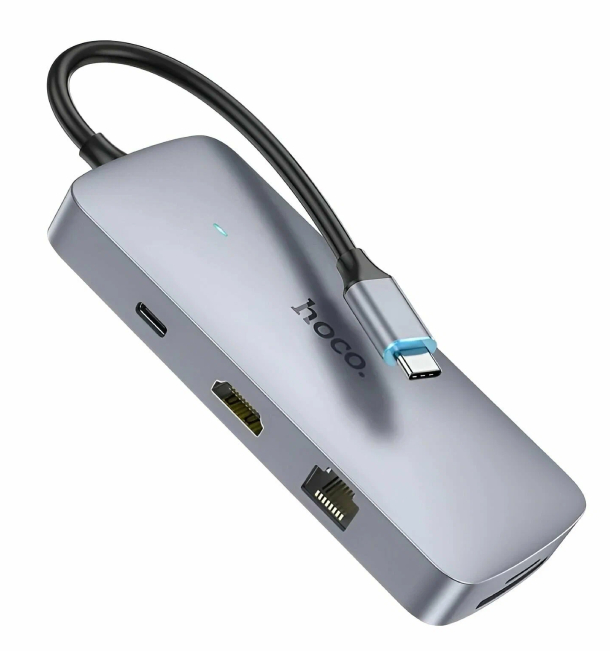 Hoco HB32 Season Type-C 8-in-1 100W Metal gray