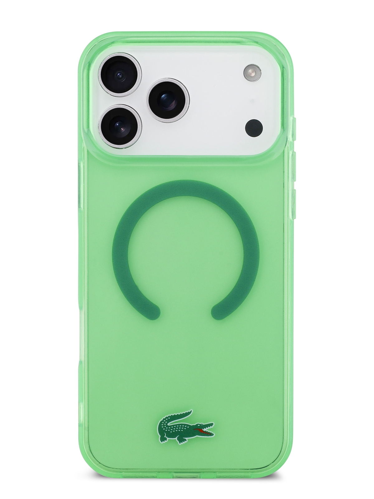 Чехол  Lacoste для iPhone 17 Pro Max IML Croc logo Hard Transparent Green (MagSafe)