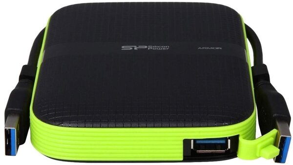 Внешний HDD Siliсon Power 2TB A60 антиудар (122 см) USB 3.0, чёрный, 2.5"